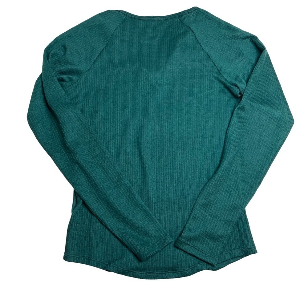 Jenni Split Neck Ribbed Pajama Top Bundle of 2 June Bug Dark Green XS - Picture 6 of 6